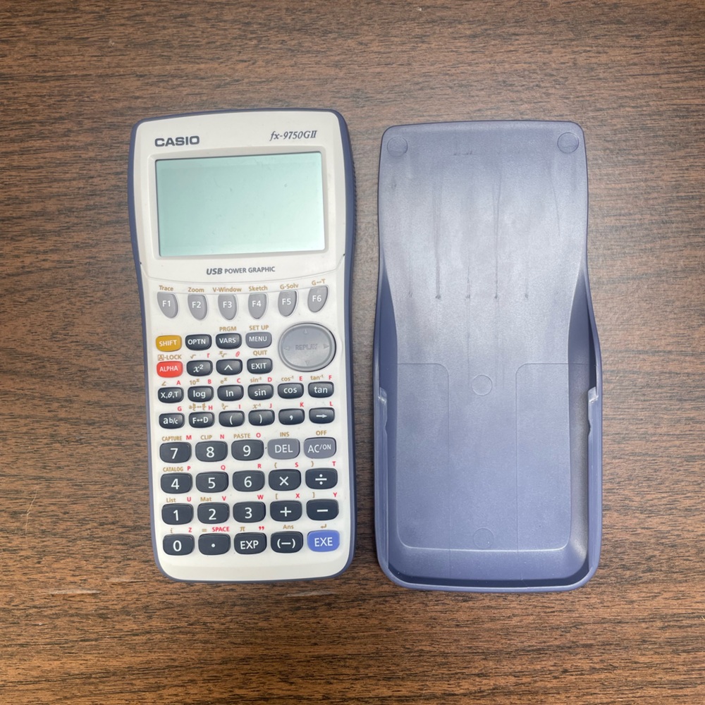 Casio FX-9750GII Graphing Calculator in Blue and White